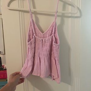 Smocked pink top